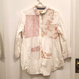 Anthropologie/Maeve patchwork baby doll blouse